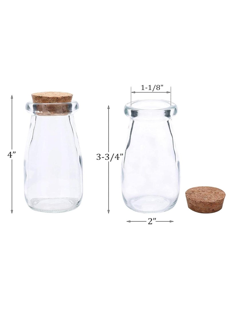 FUFU 20Pcs 100ml Cork Stoppers Glass Bottles Yogurt Pudding Bottle Mini  Jar Small Glass Bottles With Cork Lid for Wedding Favors Wishing Bottles DIY Arts Crafts - Image 2