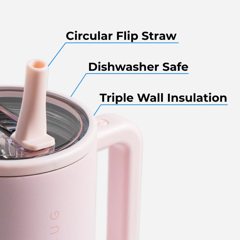 HydroJug هيدروجوج ترافيلر - كوب حديث سعة 40 أونصة مع مقبض وقشة قابلة للطي - مناسب لحامل أكواب السيارة مقاوم للتسرب زجاجة ماء قابلة لإعادة الاستخدام معزولة من الفولاذ المقاوم للصدأ وقاعدة مطاطية - هدايا للنساء والرجال - Image 3