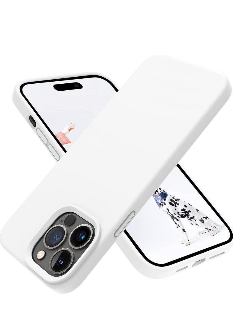Designed for iPhone 14 Pro Max Case, Silicone Shockproof Slim Thin Phone Case for iPhone 14 Pro Max 6.7 inch (White) - Image 1