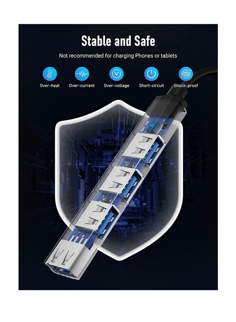 Captaintech USB Hub, 4 Port USB 3.0 Hub, 2.0 Hub Splitter for Laptop, for iMac Pro, for MacBook, U Disk, Multiport Mini USB Adapter Expander w/Aluminum Shell Ultra Slim Portable Charging Supported - Image 5