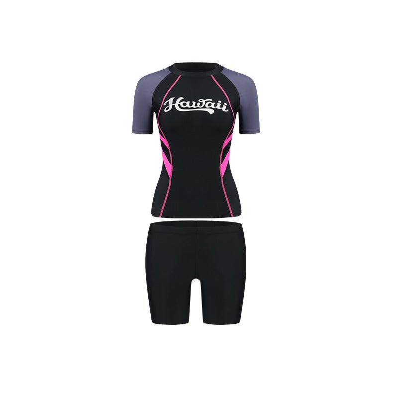 Women'S Swimsuit Conservative Split Spring Short-Sleeved Boxer Shorts Swimming Pool Sports - Image 1
