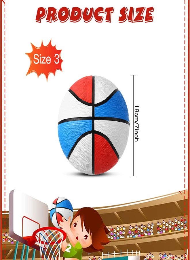 Vinsot 6 Pack Operation Christmas Mini Rubber Basketballs 7 Inch Red, White and Blue Mini Basketball Set Bulk Small Basket Balls for Indoor, Outdoor, Pool Parties, Game Party Favors - Image 2