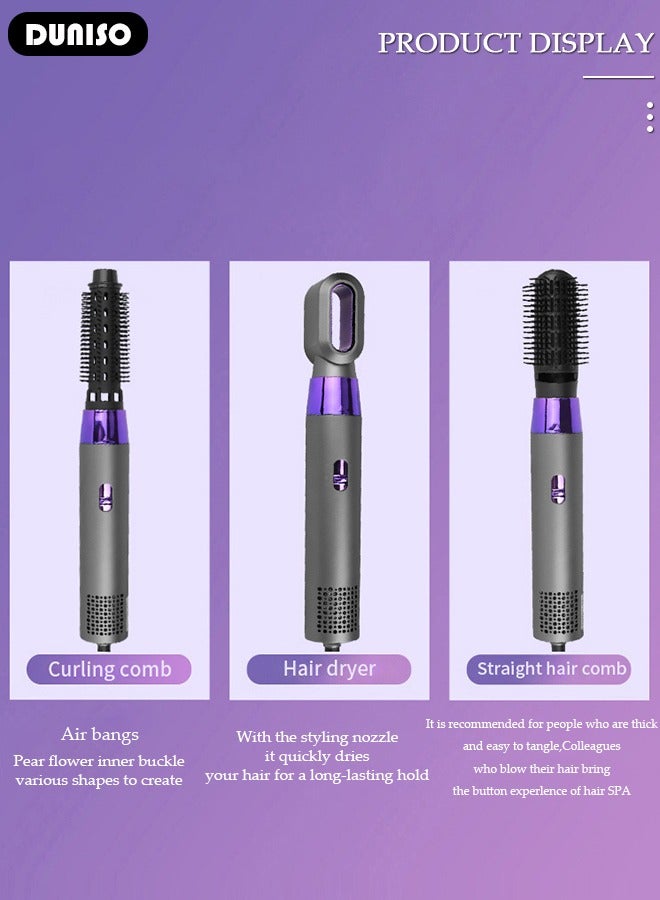 DUNISO 3 in 1 Hair Dryer Brush Set, Negative Ionic Dryer Brush, Detachable Brush Hair Dryers, Hot Air Styler with 3 Attachments as Hair Dryer, Hot Air Brush, Hair Diffuser, Hair Styling Tools for Drying Curling Straightening - Image 5