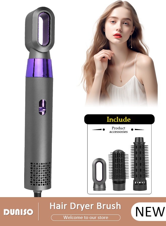 DUNISO 3 in 1 Hair Dryer Brush Set, Negative Ionic Dryer Brush, Detachable Brush Hair Dryers, Hot Air Styler with 3 Attachments as Hair Dryer, Hot Air Brush, Hair Diffuser, Hair Styling Tools for Drying Curling Straightening - Image 1