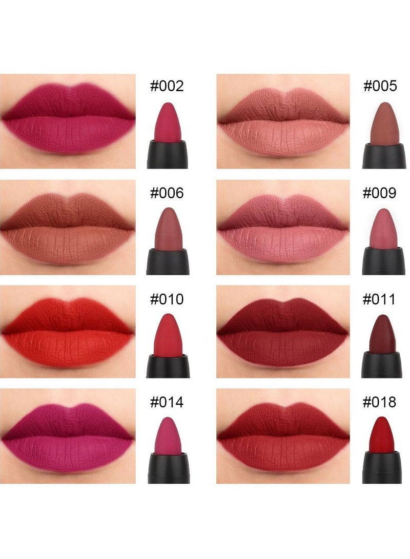 DNM مجموعة 8 قطع من أحمر الشفاه غير اللامع وقلم تحديد الشفاه للنساء - دنيام داكن روبي أحمر عميق بيج نود بني كستناء موف برقوق بنفسجي أحمر نبيذ قلم تحديد الشفاه غير اللامع وأحمر شفاه سائل - Image 2