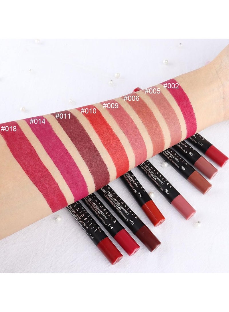 DNM مجموعة 8 قطع من أحمر الشفاه غير اللامع وقلم تحديد الشفاه للنساء - دنيام داكن روبي أحمر عميق بيج نود بني كستناء موف برقوق بنفسجي أحمر نبيذ قلم تحديد الشفاه غير اللامع وأحمر شفاه سائل - Image 3