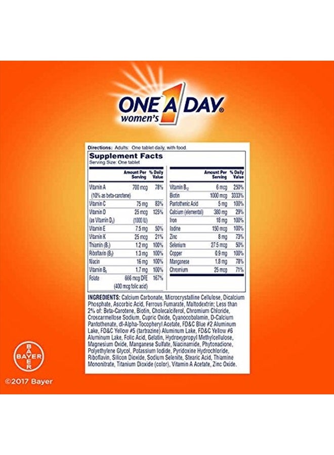 ONE A DAY One-a-Day Women's Formula Complete Multivitamin 300 Tablets Bone Health Skin Health - Image 4