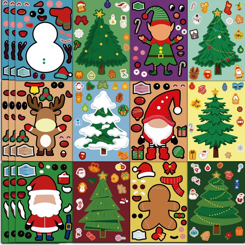 SmilinFit Christmas Stickers for Kids Make Your Own Christmas Crafts Party Favors for Kids Boys Girls Holiday Stickers Party Games Activities Goody Bag Stuffers Gifts - Image 2