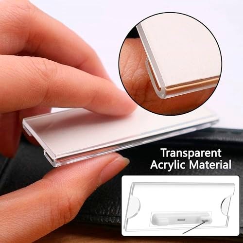 Shuban 50 Pieces Name Badges with Pins for School Work Name Badge Holder for Clothes Clear Acrylic Sign Display Holder DIY Blank Id Holders Printable Name Label for Work Business Classroom - Image 5