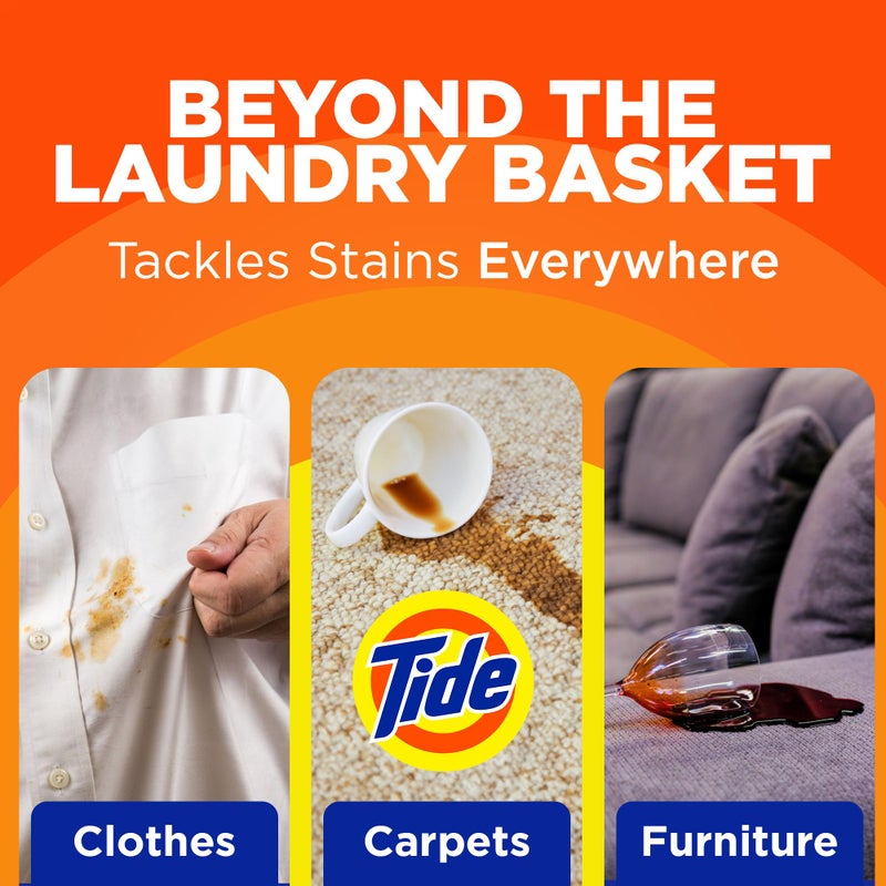 Tide بخاخ مزيل بقع الغسيل من تايد مع أوكسي، مزيل بقع للسفر للملابس، السجاد، الأثاث، فرش الحيوانات الأليفة، بخاخ معالجة البقع للبقع الصعبة من النبيذ، القهوة، الدهون، 3 أوقيات (عبوة من 2) - Image 3