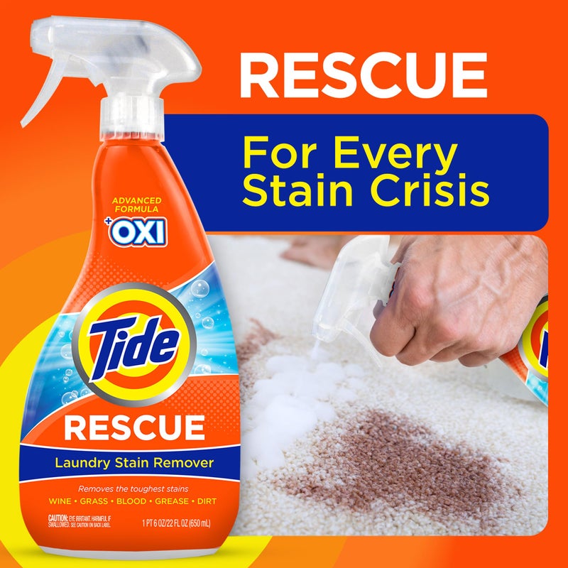 Tide بخاخ مزيل بقع الغسيل من تايد مع أوكسي، مزيل بقع للسفر للملابس، السجاد، الأثاث، فرش الحيوانات الأليفة، بخاخ معالجة البقع للبقع الصعبة من النبيذ، القهوة، الدهون، 3 أوقيات (عبوة من 2) - Image 4