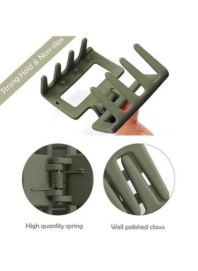 DORMITORRY 2 pcs Square Hair Claw Clips for Women Thick Thin Hair - Medium Square Matte Claw Clips Small Rectangle Claw Clip Strong Hold Cute Jaw Clip Non-slip Hair Styling Accessories - Multicolor. - Image 4