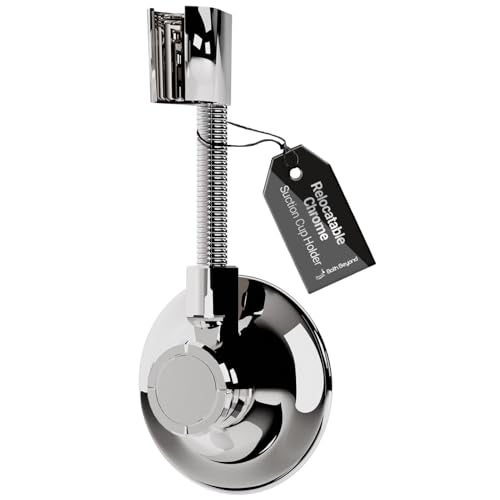 Bath Beyond Shower Head Holder - Flexible Shower Head Holder Adjustable Vacuum Suction Cup Shower Head Wall Mount Holder for Hand Held Shower Head (Adhesive Sticker Provided) (Chrome) - Image 1