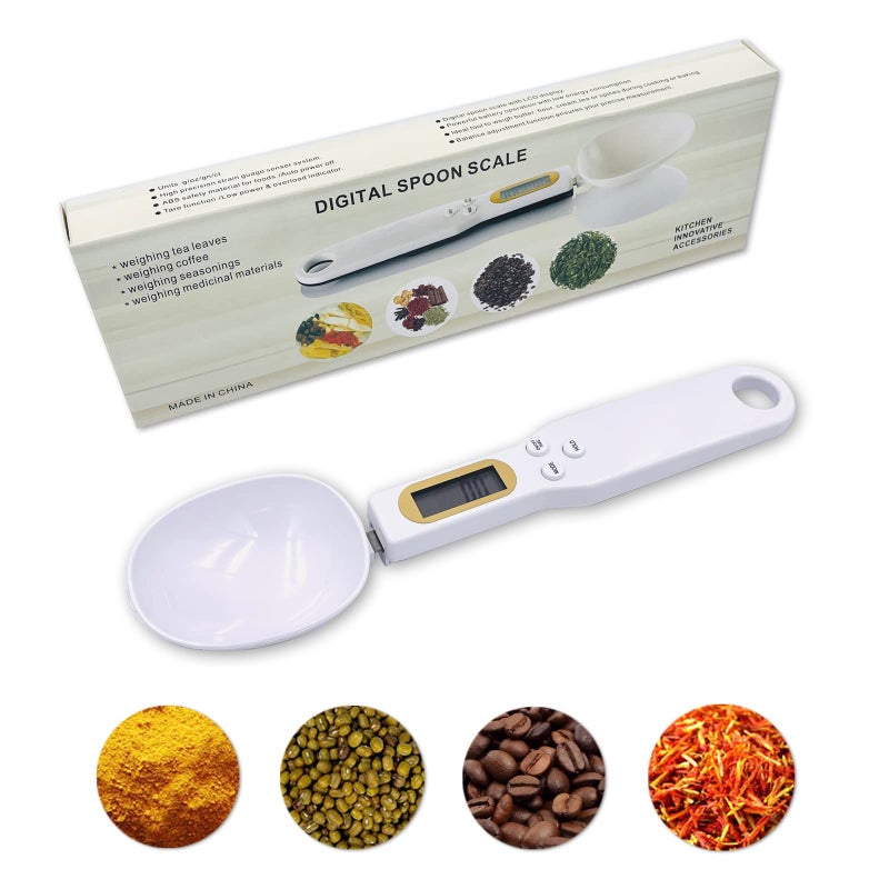 Digital Spoon Scale, Digital Kitchen Scales 500g/0.1g Kitchen Measuring Spoon Food Scale Digital Multi-Function with Accurate LCD Display for Dispensing Coffee Beans, Milk, Flour,Condiment