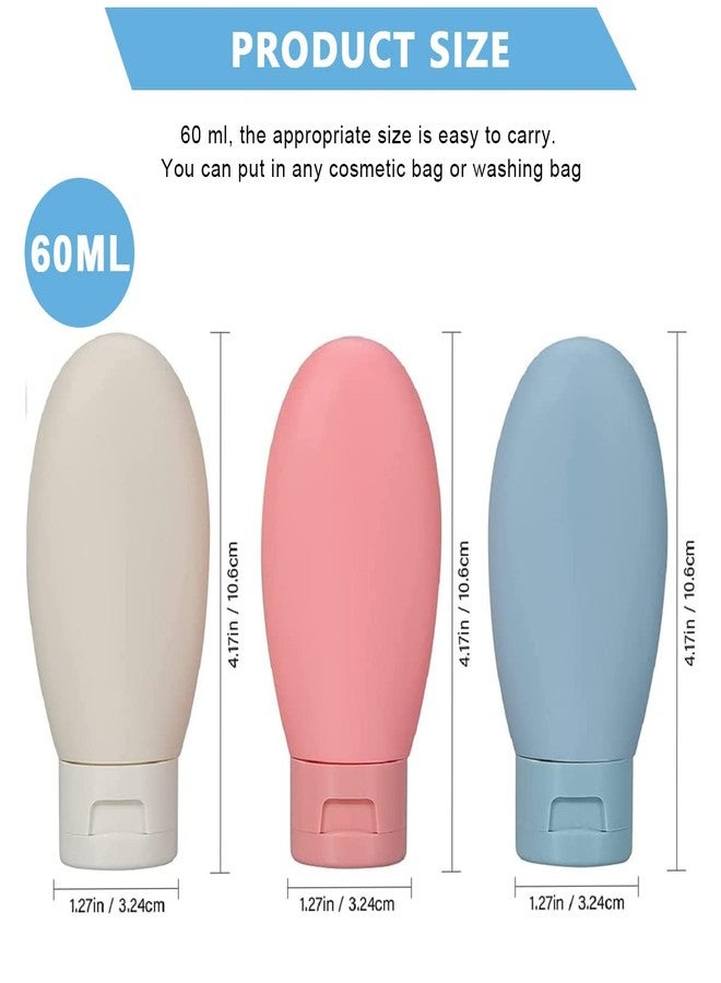 Gladnes 3pcs Travel Bottles for Toiletries, 60ML Refillable Plastic Containers with Lid Small Leak Proof Empty Squeeze Bottles Kit for Toiletries, Cream, Gel, Shampoo, Lotion Dispenser - Image 2