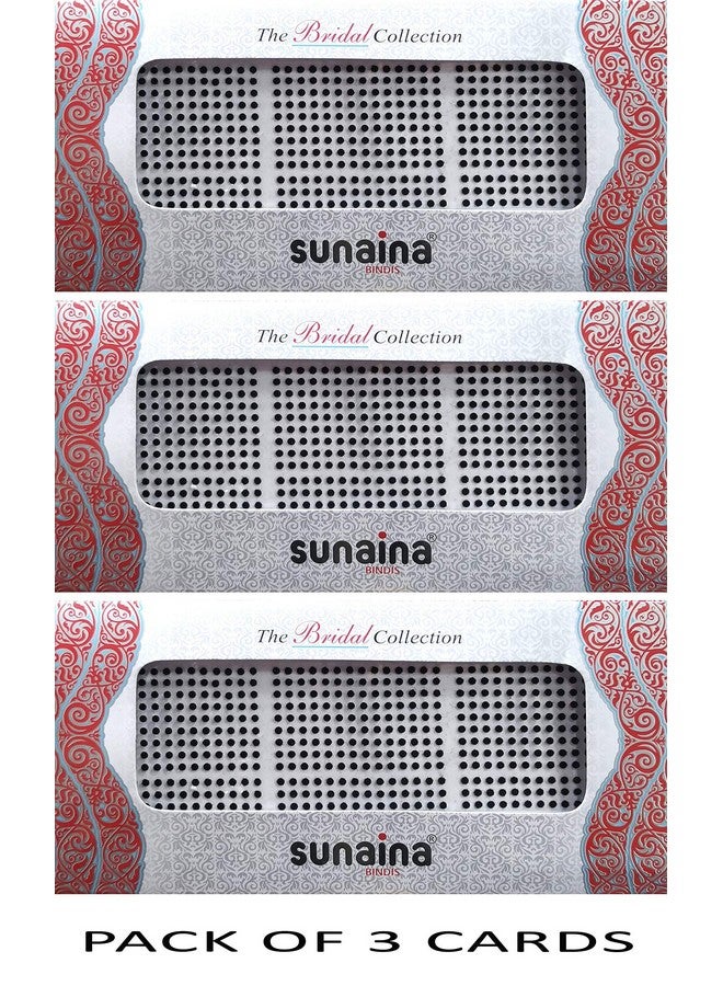 SUNAINA Cotton Bridal Collection Black Self-Adhesive Bindis for Women and Girls, Size-8, 2mm Round Bindi Pack with Strong Adhesive and Comfortable Fit - Image 2