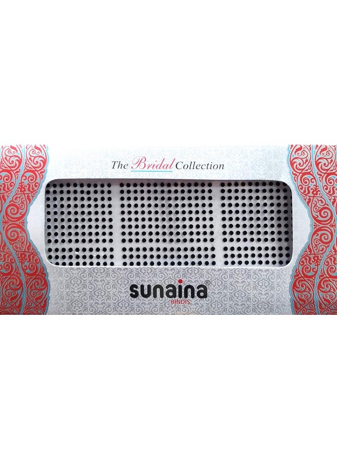 SUNAINA Cotton Bridal Collection Black Self-Adhesive Bindis for Women and Girls, Size-8, 2mm Round Bindi Pack with Strong Adhesive and Comfortable Fit - Image 1
