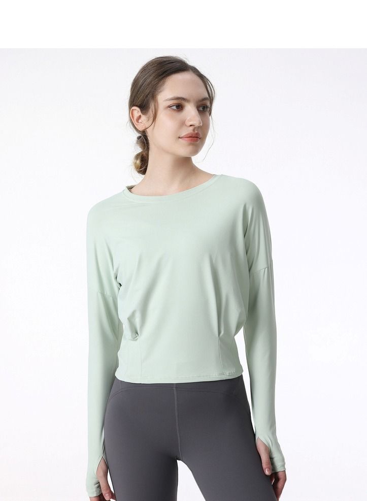 Loquat Fitness exercise running speed dry yoga top green 