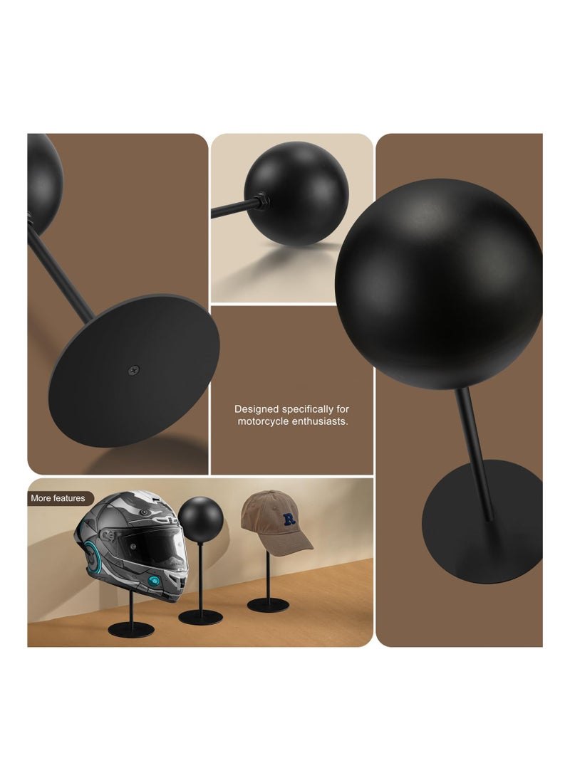 Helmet Stand Metal, Rotation Metal Stand Desktop Hanger Rack Helmet Stand Display for Motocycle Helmet, Caps,Hat, and Rugby Helmet