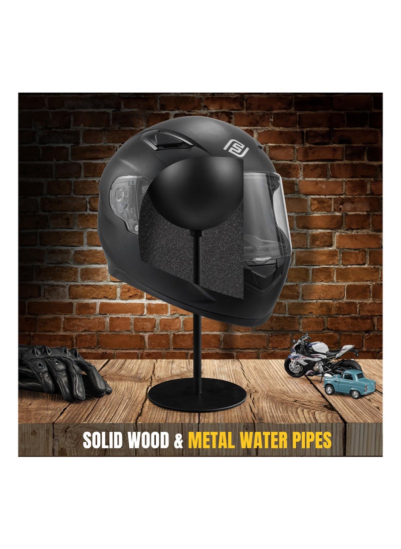 Helmet Stand Metal, Rotation Metal Stand Desktop Hanger Rack Helmet Stand Display for Motocycle Helmet, Caps,Hat, and Rugby Helmet