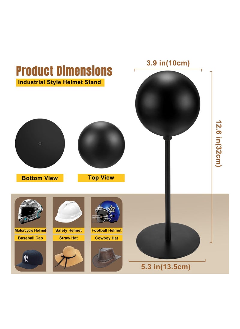 Helmet Stand Metal, Rotation Metal Stand Desktop Hanger Rack Helmet Stand Display for Motocycle Helmet, Caps,Hat, and Rugby Helmet