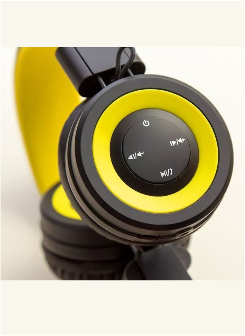 Gjby Gjby CA 061 Wireless Headset Hybrid  with Multiple Modes, Premium latest Design, Hi-Res Sound, 25H Playtime, Fast Type C Charge, Soft Earcups, Bluetooth Headphones, Travel |  Yellow  - Image 1