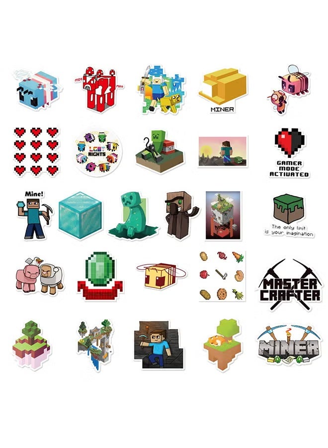 Inder 100 Pieces Minecraft Vinyl Waterproof Stickers 12 x 12 x 1cm - Image 2