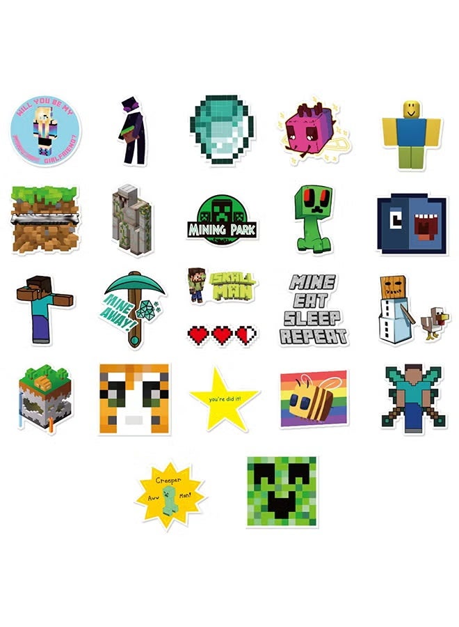 Inder 100 Pieces Minecraft Vinyl Waterproof Stickers 12 x 12 x 1cm - Image 3