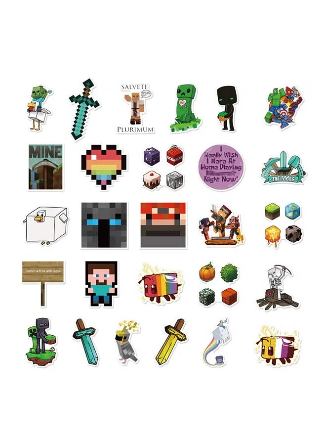 Inder 100 Pieces Minecraft Vinyl Waterproof Stickers 12 x 12 x 1cm - Image 5