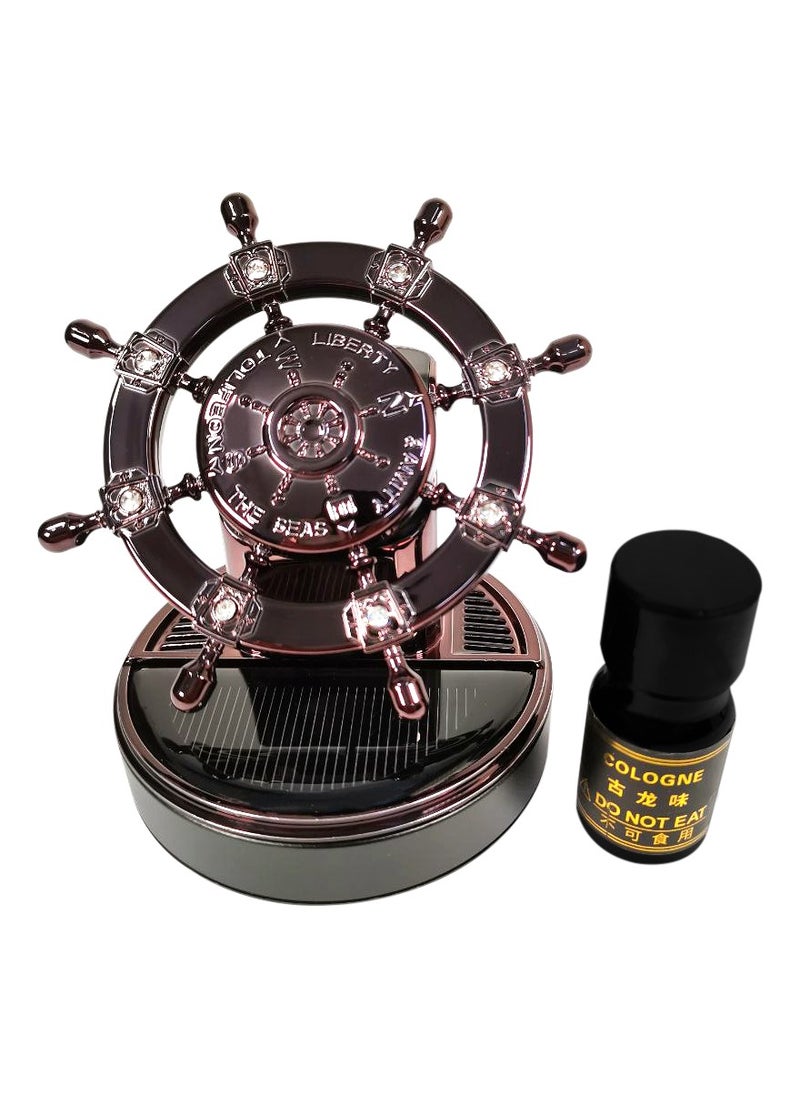 Cologne - Solar-Powered Aromatherapy Car Air Freshener - Pirate Wheel Dashboard Decor - XIANGDUO Cologne Fragrance - Removes Odors, Eco-Friendly, Long-Lasting Scent for Car Interiors - Image 1