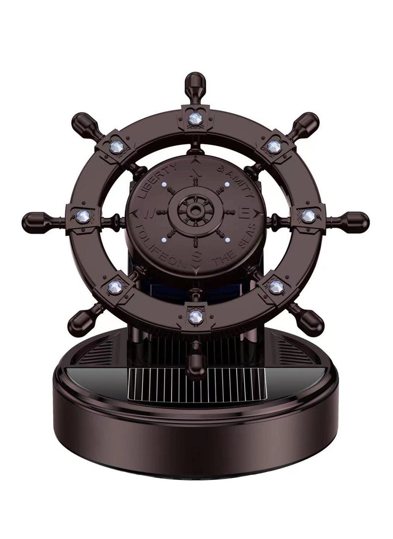Cologne - Solar-Powered Aromatherapy Car Air Freshener - Pirate Wheel Dashboard Decor - XIANGDUO Cologne Fragrance - Removes Odors, Eco-Friendly, Long-Lasting Scent for Car Interiors - Image 1