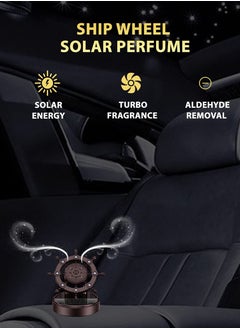 Cologne Solar-Powered Aromatherapy Car Air Freshener - Pirate Wheel Dashboard Decor - XIANGDUO Cologne Fragrance - Removes Odors, Eco-Friendly, Long-Lasting Scent for Car Interiors  - Image 4
