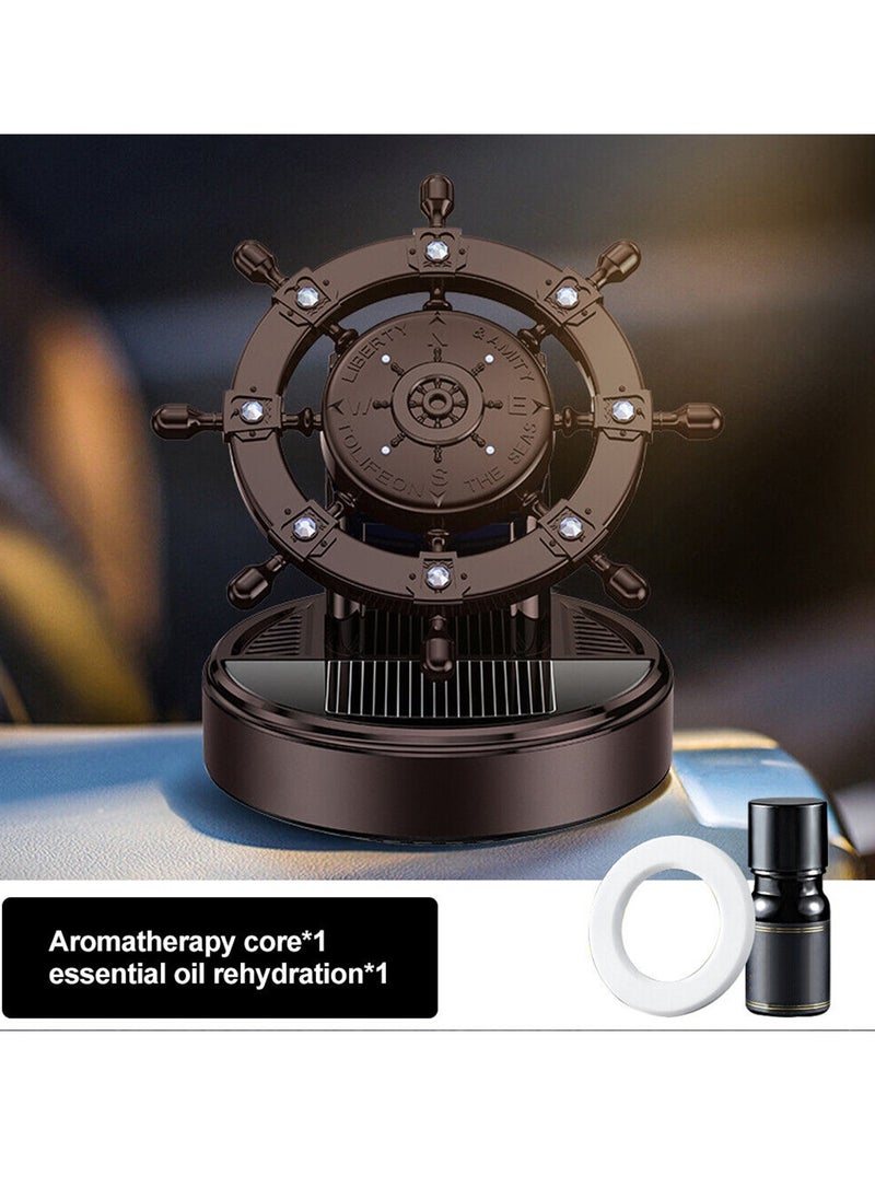 Cologne - Solar-Powered Aromatherapy Car Air Freshener - Pirate Wheel Dashboard Decor - XIANGDUO Cologne Fragrance - Removes Odors, Eco-Friendly, Long-Lasting Scent for Car Interiors - Image 1
