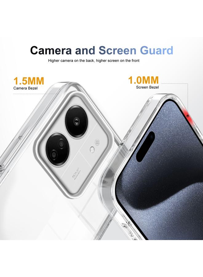 erorex Case For Xiaomi Redmi 13C 4G / 5G Anti-slip Clear Acrylic Hybrid TPU Phone Case - Image 2