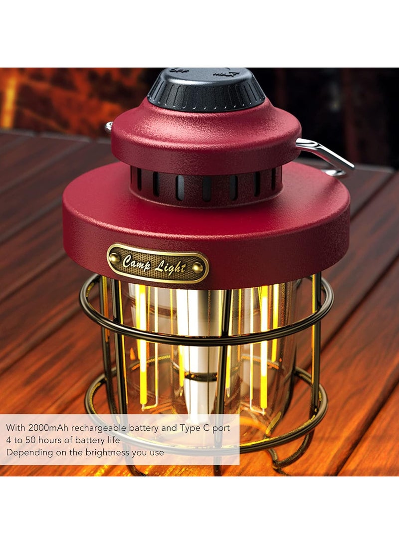 LED Camping Lantern Water Resistant Outdoor Flashlight Rechargeable Bright Rugged Tent Light for Power Outages Hiking Fishing Emergency Power Failure Hurricane USB Cable Included - Image 3