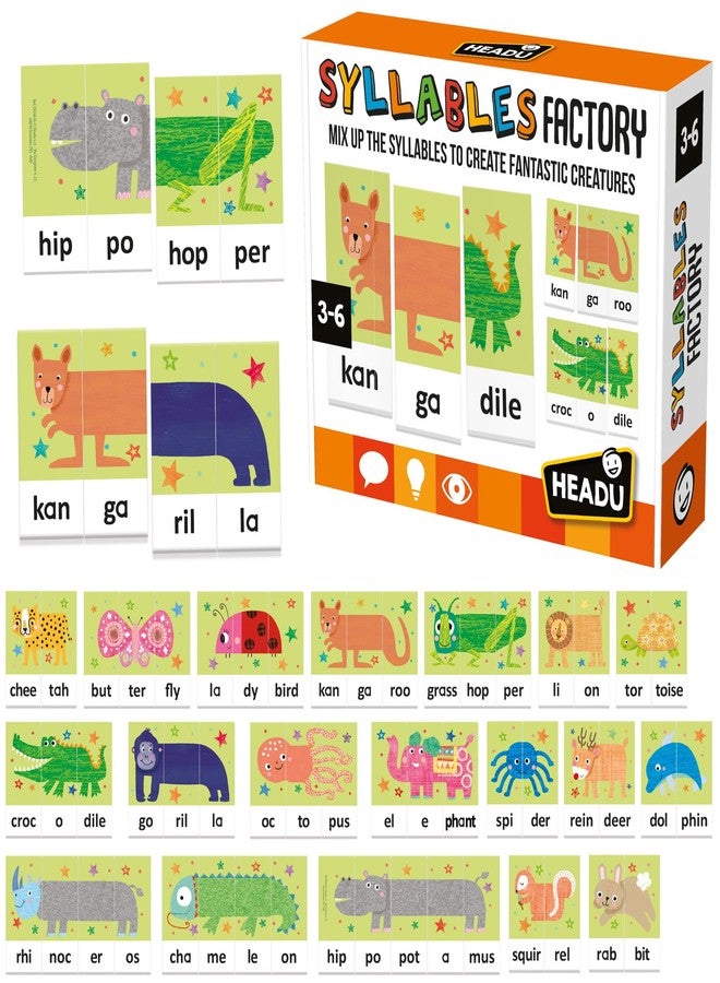 Headu Syllables Factory - Phonics Games Ages 3-6, Educational Toys for 3 4 5 6 Year Old Boys Girls, Preschool Kindergarten Learning Activities, Learning Syllables, Reading Games, Classroom Must Haves - Image 2