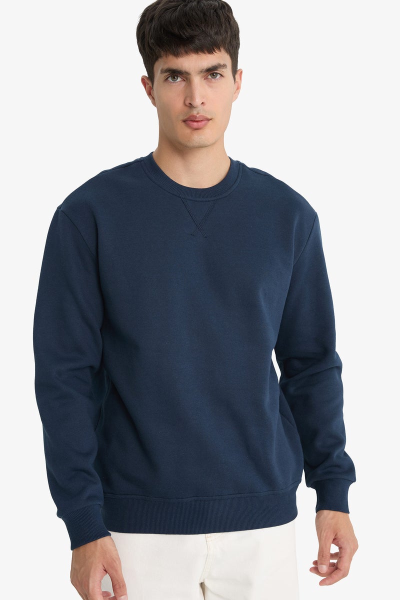 DeFacto Blue Man Regular Fit Sweatshirt Casual - Image 1