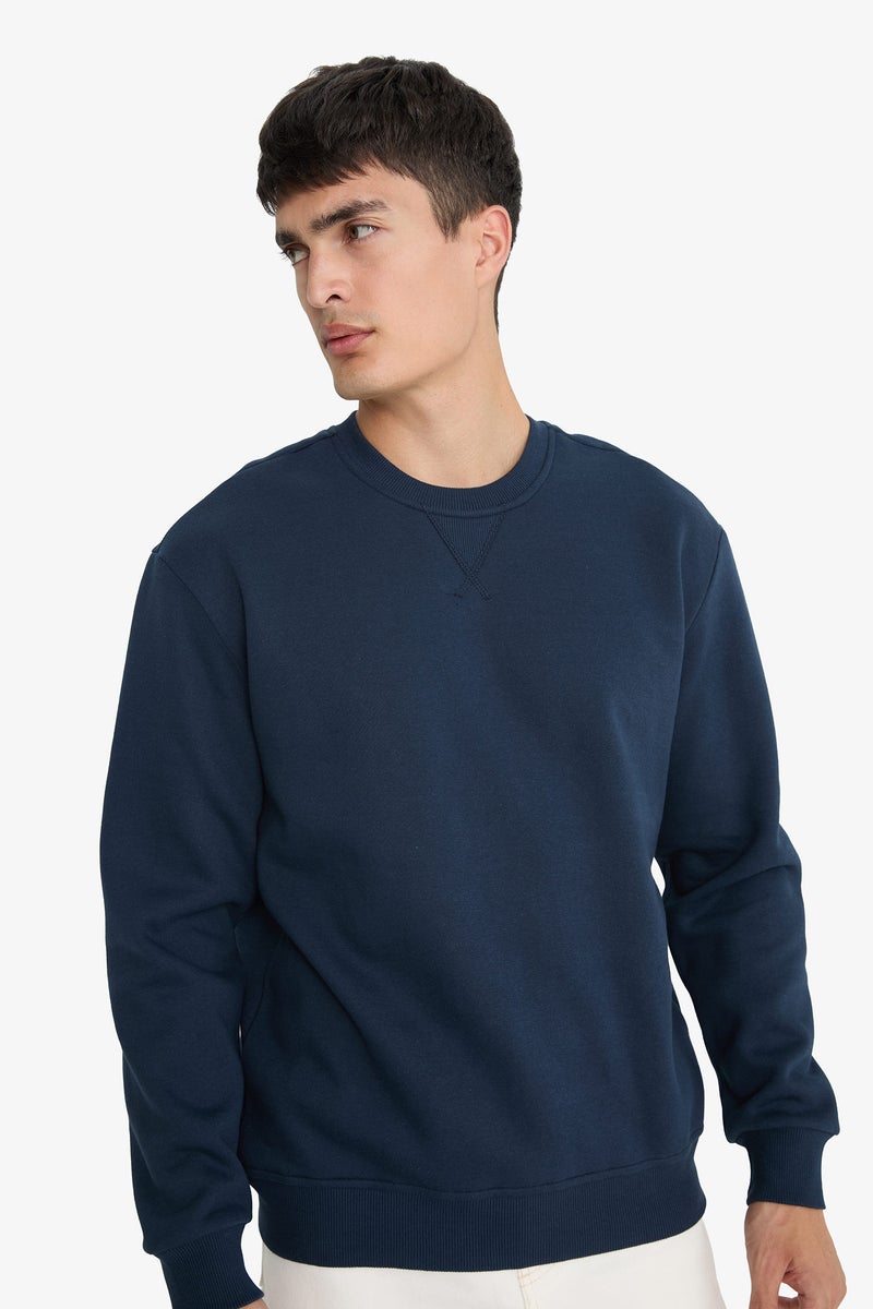 DeFacto Blue Man Regular Fit Sweatshirt Casual - Image 3