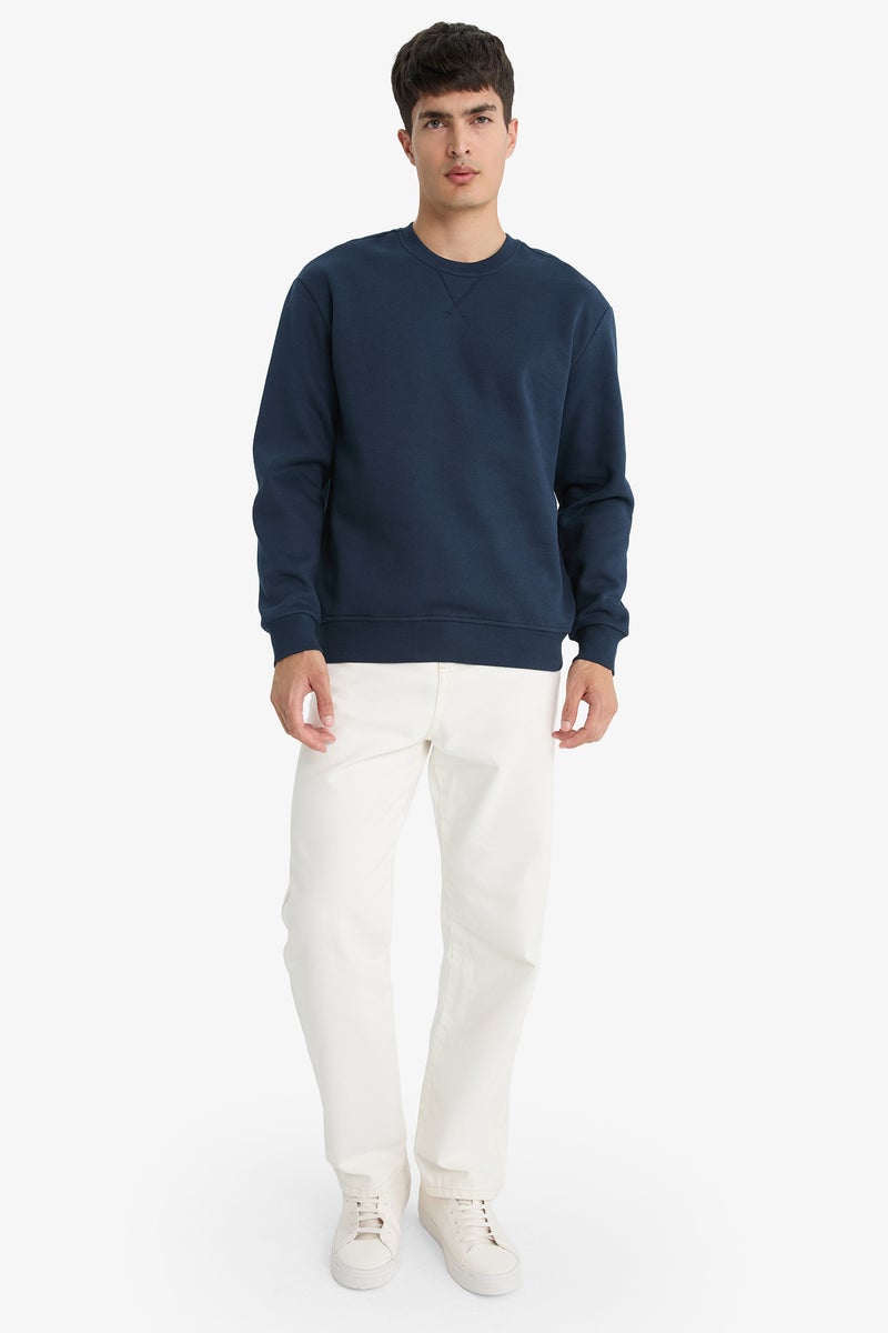 DeFacto Blue Man Regular Fit Sweatshirt Casual - Image 4