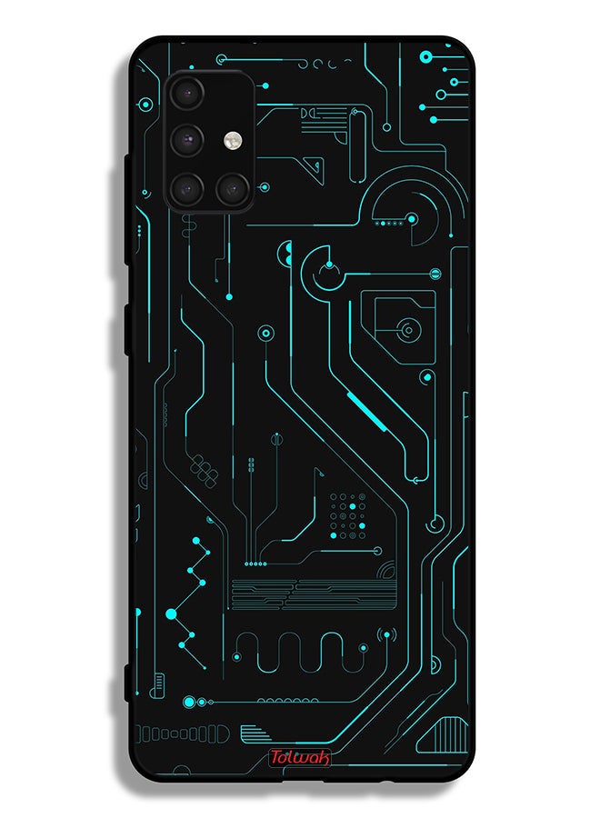 Tolwak Samsung Galaxy A71 4G Protective Case Cover Digital Art Circuits Minimalism Multiple Display - Image 1