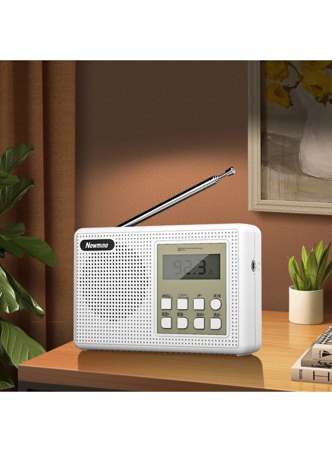 Newmine Bt501 Radio, College Entrance Exam English Listening, Cet-4/6, Campus Radio Player, Portable All-band Fm Radio For Elderly, White Color - Image 5