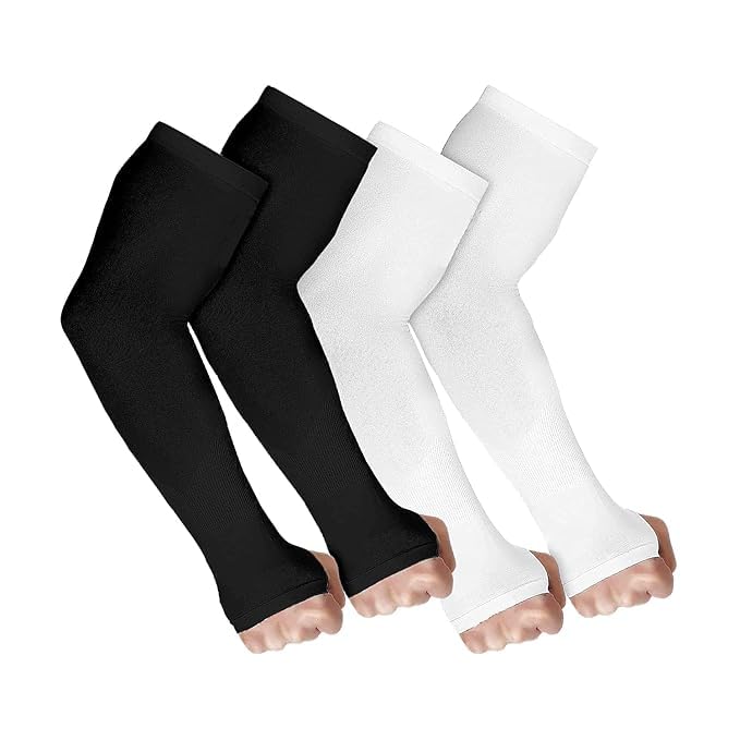 AZARIA Hand Gloves for Sun Protection Arm Sleeves for Men & Women, UPF 50 Arm Cover for Biking, Cricket, Cycling, Golf & Outdoor Sports, Arm Protection Sleeves for Women