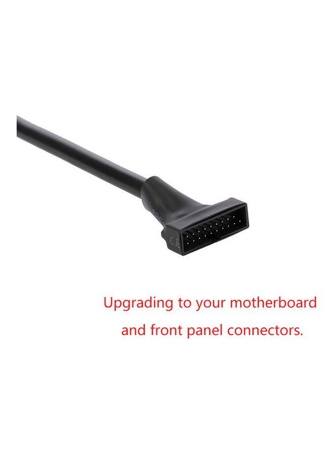 19Pin USB 3.0 Male To USB 2.0 9 Pin Female Cable Housing Adapter Line Converter Black - Image 5