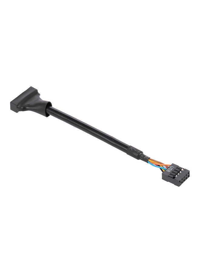 19Pin USB 3.0 Male To USB 2.0 9 Pin Female Cable Housing Adapter Line Converter Black - Image 1