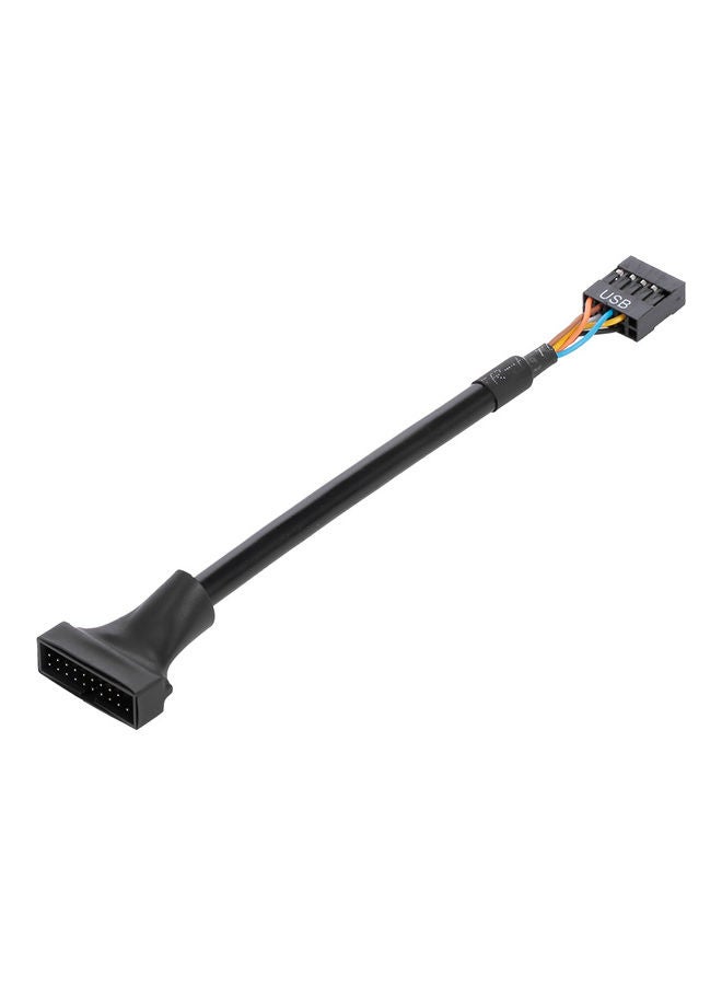 19Pin USB 3.0 Male To USB 2.0 9 Pin Female Cable Housing Adapter Line Converter Black - Image 4