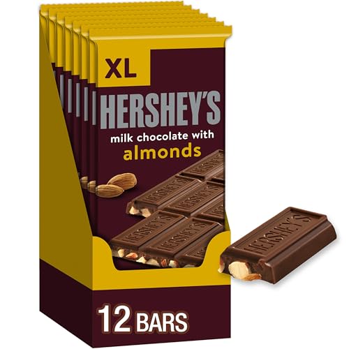 Hershey's HERSHEYS Milk Chocolate with Almonds XL Candy Bars 425 oz 12 Count 16 Pieces - Image 1