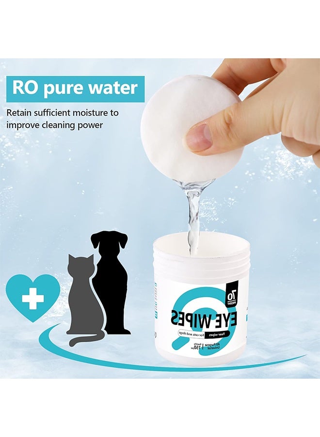 Eye Wipes for Cat Dog,Cat Dog Eye Cleaner, Pet Tear Stain Remover Wipes,150 Count Eye Wash Pads for Dogs and Cats, Unscented Soft Pet Wipes for Gently Cleaning Eyes - Image 5