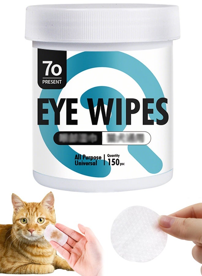 Eye Wipes for Cat Dog,Cat Dog Eye Cleaner, Pet Tear Stain Remover Wipes,150 Count Eye Wash Pads for Dogs and Cats, Unscented Soft Pet Wipes for Gently Cleaning Eyes - Image 1