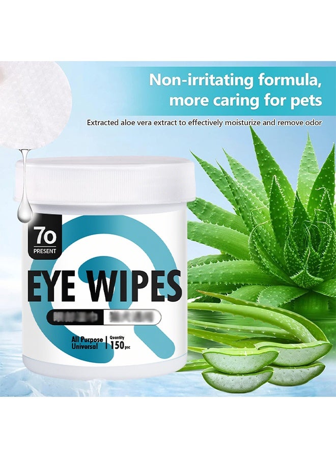 Eye Wipes for Cat Dog,Cat Dog Eye Cleaner, Pet Tear Stain Remover Wipes,150 Count Eye Wash Pads for Dogs and Cats, Unscented Soft Pet Wipes for Gently Cleaning Eyes - Image 4