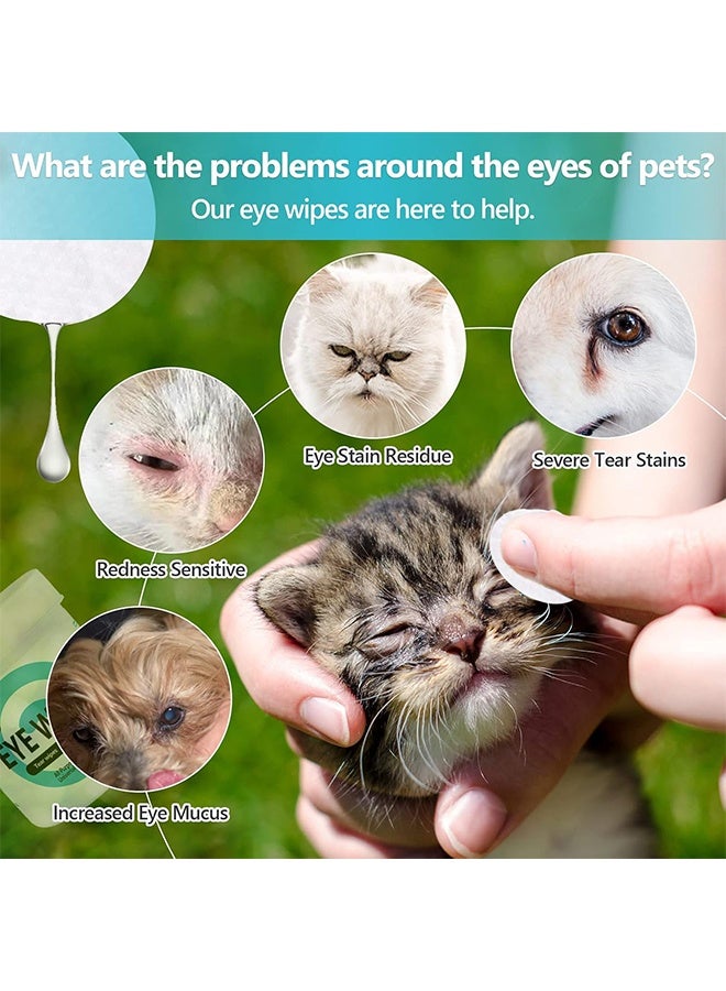 Eye Wipes for Cat Dog,Cat Dog Eye Cleaner, Pet Tear Stain Remover Wipes,150 Count Eye Wash Pads for Dogs and Cats, Unscented Soft Pet Wipes for Gently Cleaning Eyes - Image 3